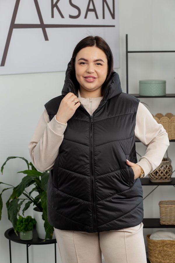 img_3812.jpg Жилетка Aksan 24.2548 Чорний - Зображення 1