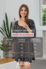 Сукня Aksan 25.2603 Чорний принт білі квіти - Зображення 4