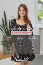 Сукня Aksan 25.2603 Чорний принт жовті квіти - Зображення 4
