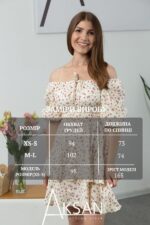 Сукня Aksan 25.2672 Кремовий принт червоні квіти - Зображення 4