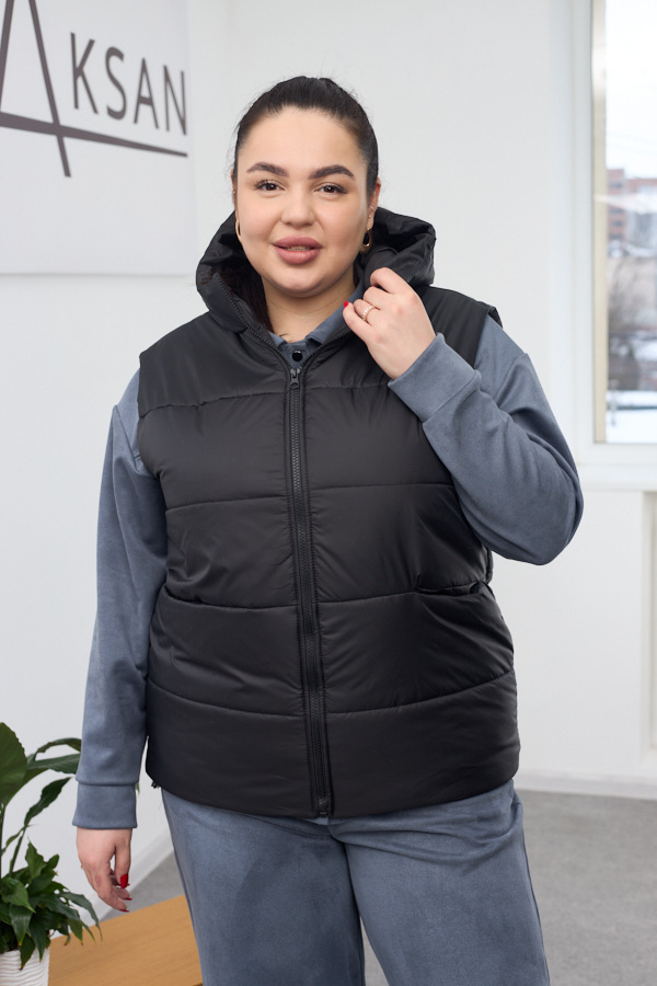 sera7697.jpg Жилетка Aksan 26.2857 Чорний - Зображення 1